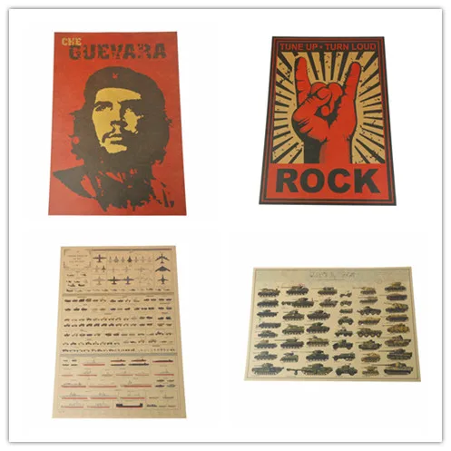 1 Pc Classic Rock Gestures Wall Sticker Hollywood Movie Tank Gun Posters Home Decor Pictures Nostalgia Decorative Posters