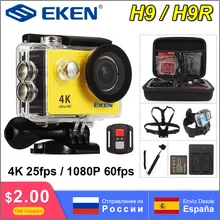 Экшн-камера eken H9R H9 Ultra HD 4 K, 30 м, водонепроницаемая, 1080 p, видео запись, Спортивная камера, 2,0 'экран, камера на шлем