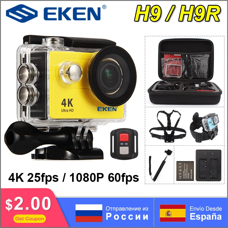 В наличии! EKEN H9R H9 Ultra HD 4K Экшн камера 30 м Водонепроницаемая 1080p видео запись