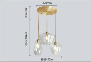 Современный простой подвесной светильник стеклянный винтажный Лофт светодиодный Золотой подвесной светильник для ресторана гостиной бара художественное декоративное освещение - Цвет корпуса: 3 lights transparent