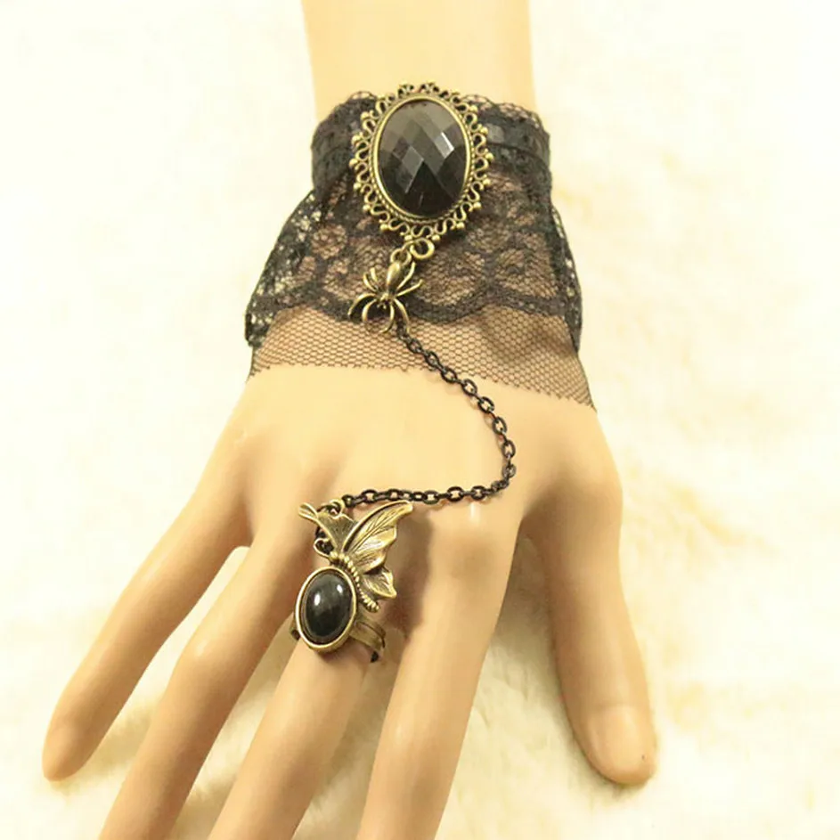 European And American Fashion Retro Handmade Jewellery Black Lace