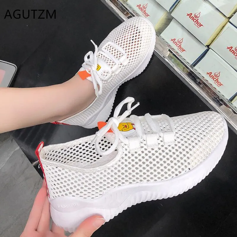 

AGUTZM New Women Vulcanize Shoes Summer Mesh Casual Shoes Soft Bottom Sneakers Breathable outdoor fashion Women Shoes Y566