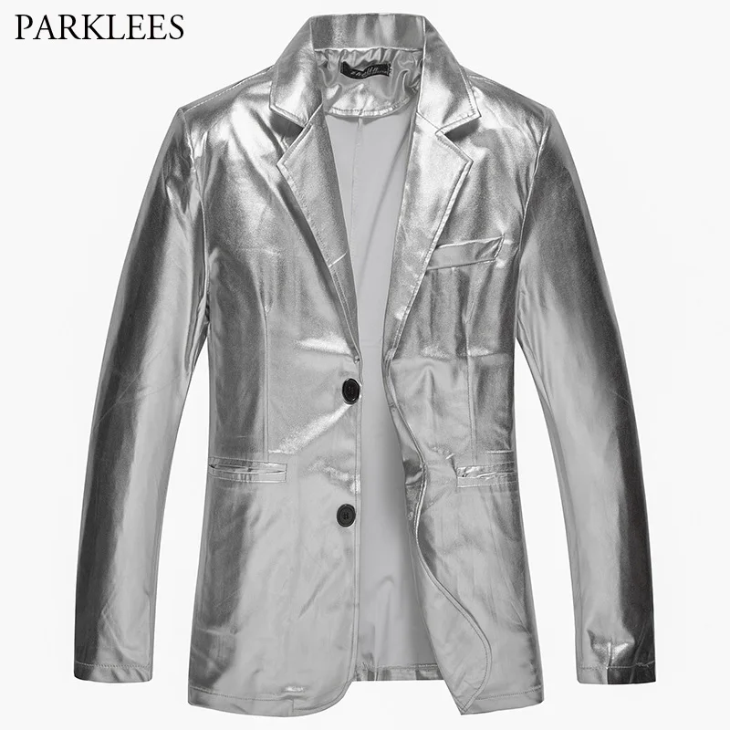 Buy Mens Hipster Shiny Sliver Coated Metallic Suit