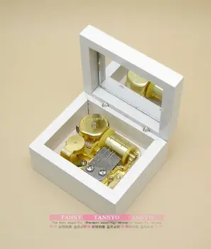 

Laxury Musical Box song Wooden 18 Note Wind-up gold movement play Lilium from Elfen Lied hand crank music box gift free shipping