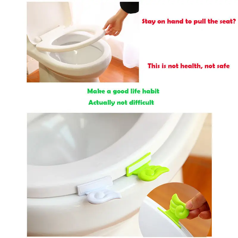 Toilet Lid Lifting Device Green Leaves Cover Handle Bathroom PortableSanitaryWCP