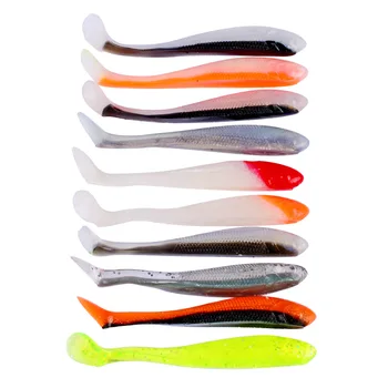 

10pcs Shad Fishing Lure Wobbler 80mm 2.9g Soft Worm Silicone Bait Swimbait Bass Carp Fishing Pesca Artificial Soft Bait