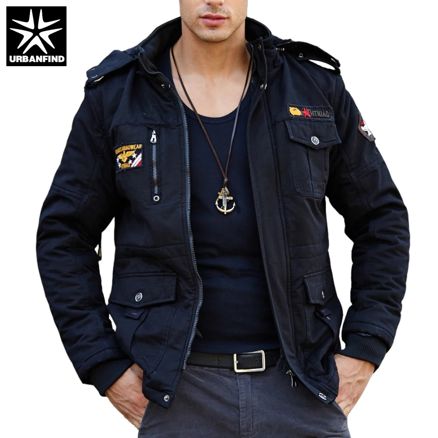 Buy URBANFIND Army Style Men Military Thick Jacket Size M 4XL Cotton Material