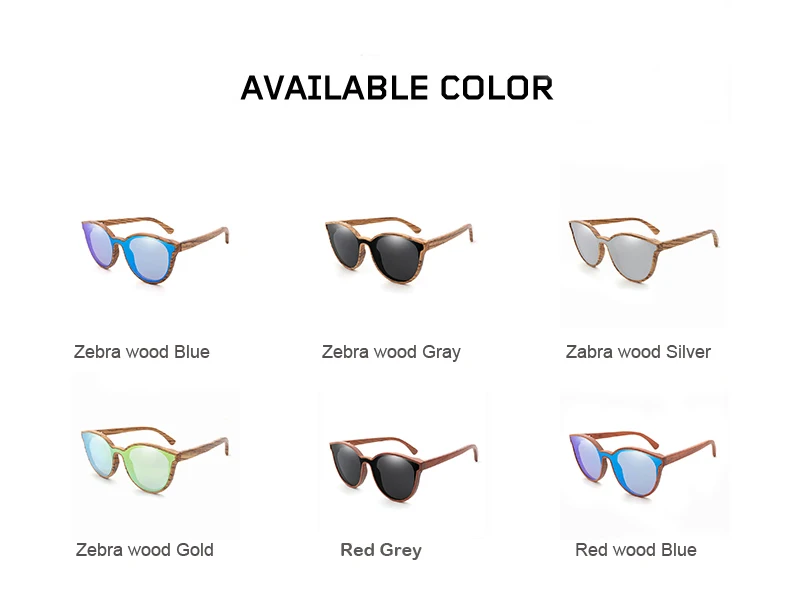 Ультралегкие круглые деревянные солнцезащитные очки для женщин/мужчин, бамбуковые солнцезащитные очки, Зебра, деревянная оправа