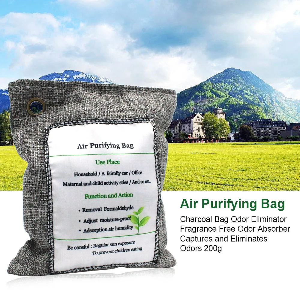 

Air Purifying Bag Charcoal Bag Car Home Odor Eliminator Fragrance Free Odor Absorber Capture and Eliminates Odors Deodorant 200g