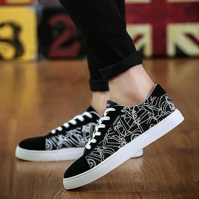 

Spring/Autumn Men's Lace-Up Shoes Korean Edition Light Breathable Fashion Sneakers Vulcanized Shoes Men Zapatos Hombre
