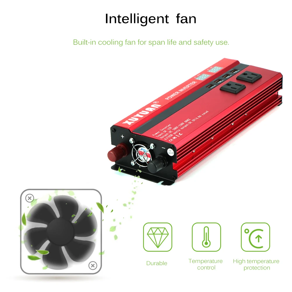 Inversor de Potência do Carro Conversor de Onda 24v para Ac110 220v Senoidal 4 Interfaces Usb 4000w - 5000w Led Dc12 8 Cheap Inversores automotivos