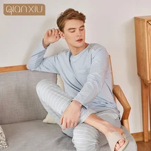 Qianxiu Осенняя мужская пижама с ремешками мужское женское белье, сексуальная ночная сорочка Ночная Пижама 18131