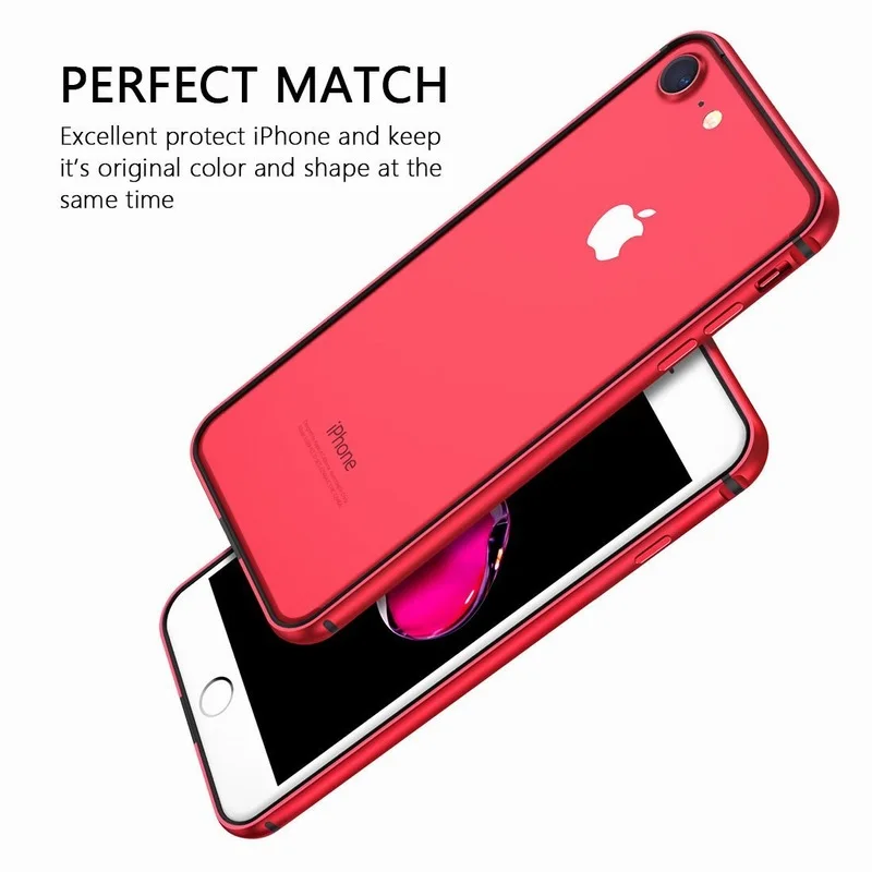 Ascromy For iPhone 8 Case Aluminum TPU Silicone Hybrid Shockproof Bumper Case for iPhone 7 Plus 8 8Plus 7Plus Metal Frame Coque (3)