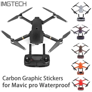 Полный набор Водонепроницаемый углерода Графический Наклейки для dji Мавик Pro красочные кожи наклейки для Drone Средства ухода за кожей/Дистанционное управление/Батарея /arm - изображение