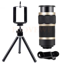 Универсальный клипы 8X мобильного телефона Камера объектив 8X зум-телеобъектив Lentes телескопические линзы для iPhone 6S 7 8 смартфон мини-штатив