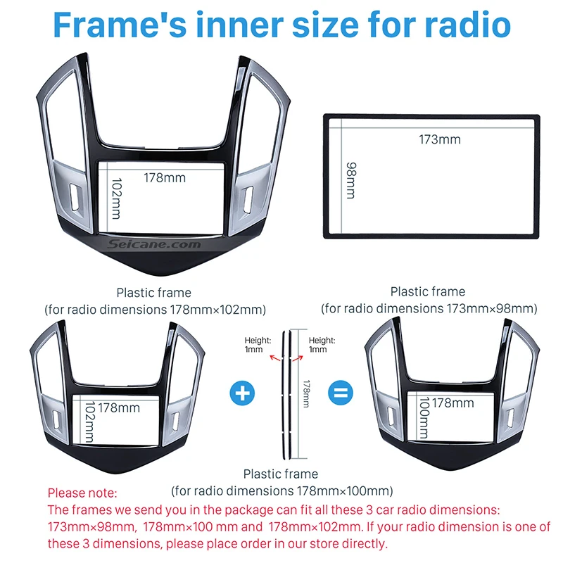 Seicane 2 DIN автомагнитола фасции приборной панели комплект рамка адаптер для 2013 Chevrolet Cruze Авто Радио панель установка