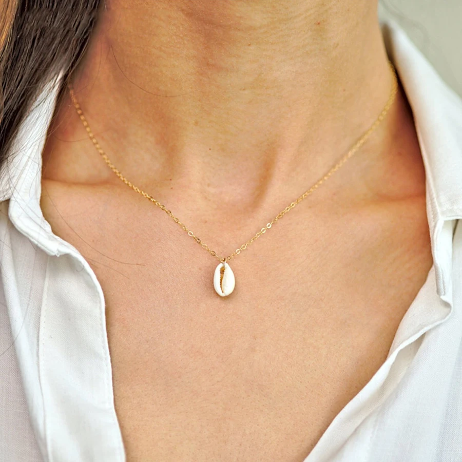 

Bohemian Cowrie Conch Shell Pendant Necklace for Women Fashion Ocean Sea Beach Necklaces Boho Shell Jewelry