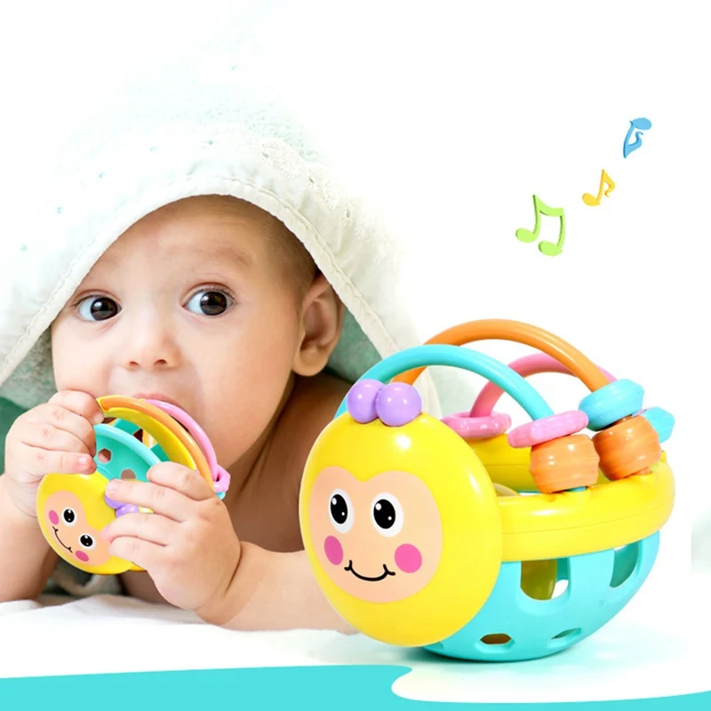 1 шт. Мягкий прорезыватель с погремушкой пчелы из мультфильма гантели детские Ранние развивающие игрушки для детей дошкольного возраста инструменты игры подарки