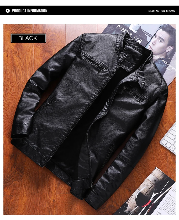 2019 Новая повседневная мягкая подкладка Veste Cuir Moto Homme