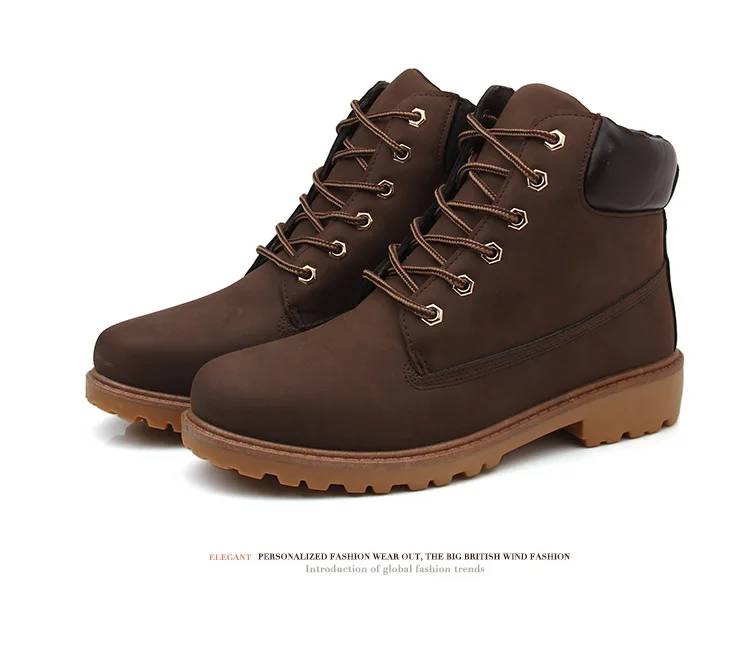 Faux Suede Leather Men Boots Spring Autumn And Winter Man Shoes Ankle Boot Men's Snow Shoe Work Plus Size 38-46