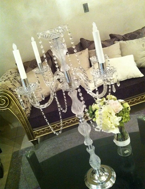 Free Shipping 90cm(H) wedding crystal table centerpiece Wedding chandelier candle holder candelabra Banquet