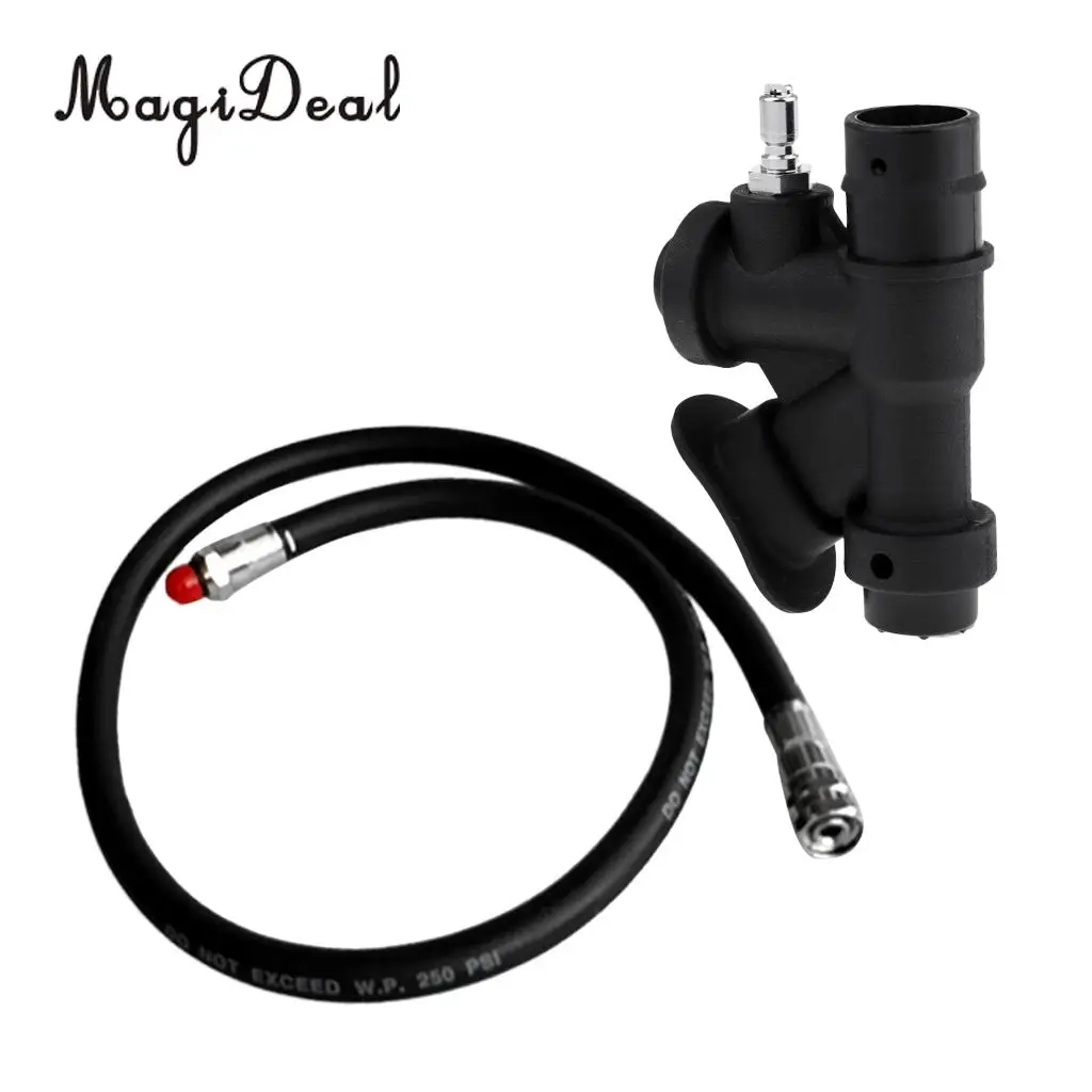 

Premium 45 Degree Scuba Diving Dive BCD Oral Power Inflator Buoyancy Compensator Handle & Medium Pressure Hose