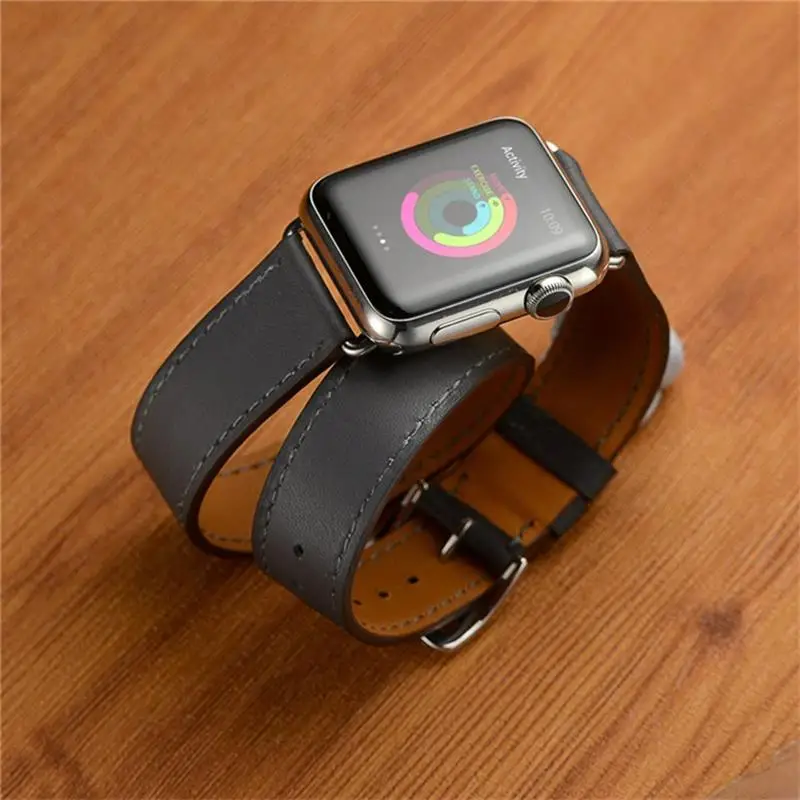 Кожаный ремешок для apple watch 5 4 ремешок 44 мм 40 мм iwatch series 4 3 2 correa apple watch 42 мм 40 мм двойной тур Браслет ремешок для часов