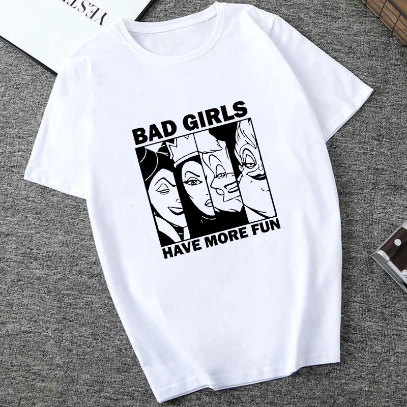 Disney Womens Plus Size T-Shirt Villains Print Evil Queen or Maleficent