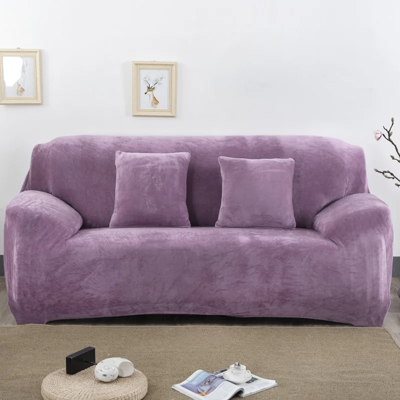 Эластичные Плюшевые Чехлы для дивана для гостиной, диванные полотенца, Нескользящие, сохраняющие тепло, чехлы для дивана, чехлы для дивана - Цвет: colour8