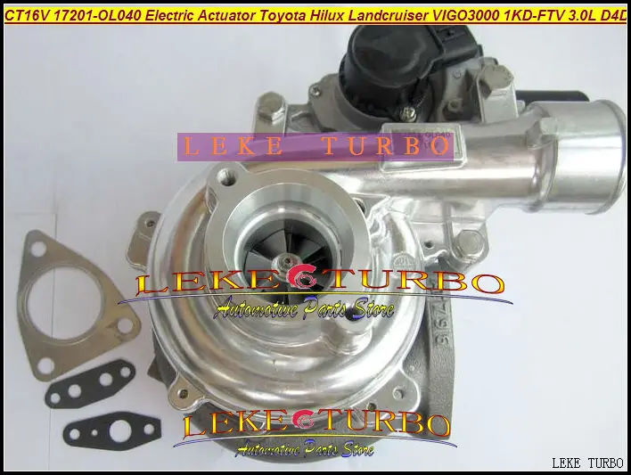 

Free Ship CT16V 17201-OL040 17201-30110 17201-0L040 +E Actuator Turbo For TOYOTA Landcruiser Hilux SW4 D4D VIGO3000 1KD-FTV 3.0L