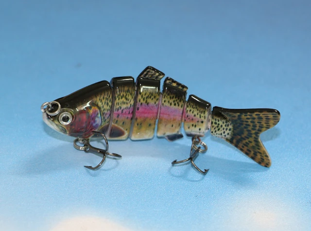 4 Lifelike Rainbow Trout Swimbait Multi Jointed Fishing Lure