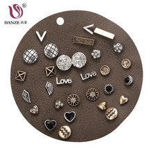 DANZE 15 пар/лот винтажный золотого цвета в античном стиле Крылья Ангела в форме сердца Комплект сережек для женщин пирсинг в стиле панк ювелирные изделия Brinco