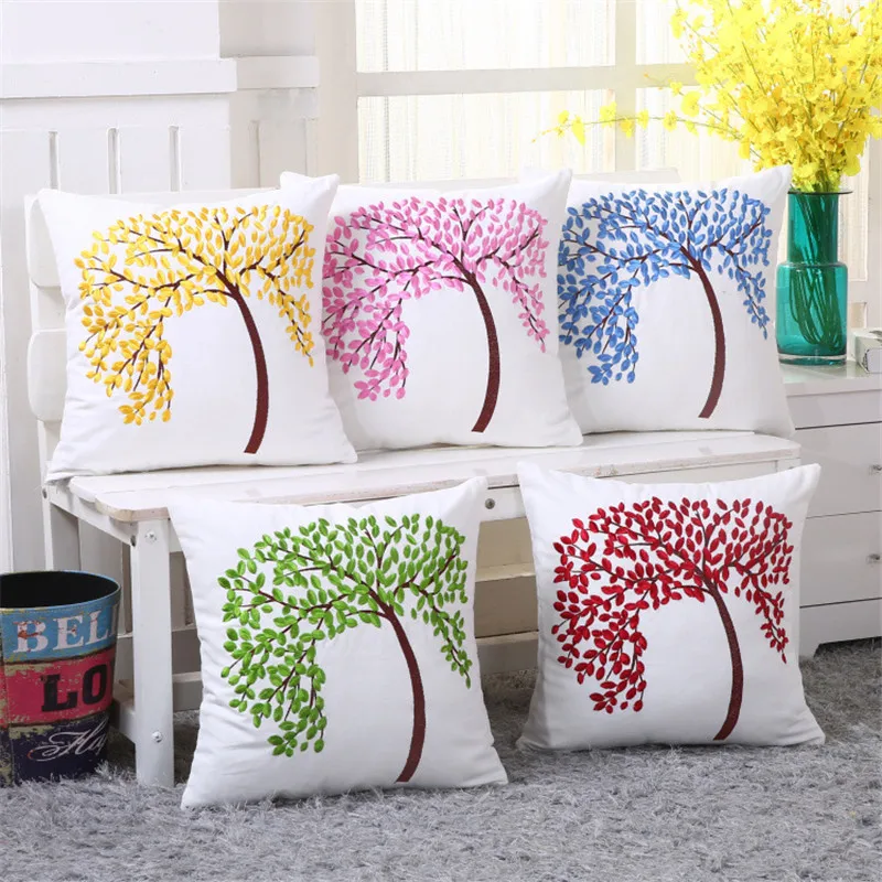 Home Decor Cushions stylish flower embroidered pillow for home decor 18 inch cushions Colorful Cushions Covers Home Decor Cotton Linen Decorative Cushion Covers For Sofa Blue Trees Embroidered Cushion Home Decor Cushions cushions gorgeous home decor ideas Colorful Cushions Covers Home Decor Cotton Linen Decorative Cushion Covers For Sofa Blue Trees Embroidered Cushion