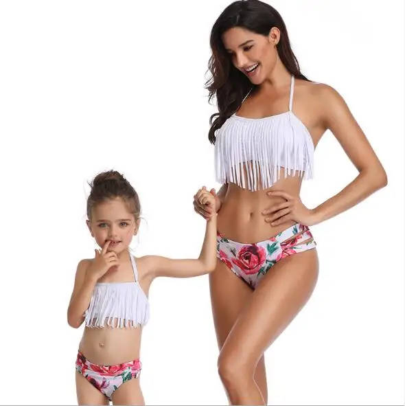 Одинаковые Семейные купальные костюмы для мамы и дочки, купальный костюм для мамы и дочки - Цвет: Picture style 8
