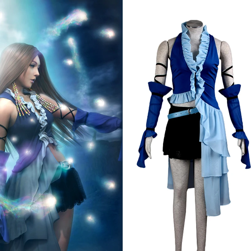 女性のためのファンタジーのコスチューム コスプレのためのアニメスタイルの服 マンガ ファンタジー ブルー Yuna Costume Cosplay Clothingcostume Women Aliexpress