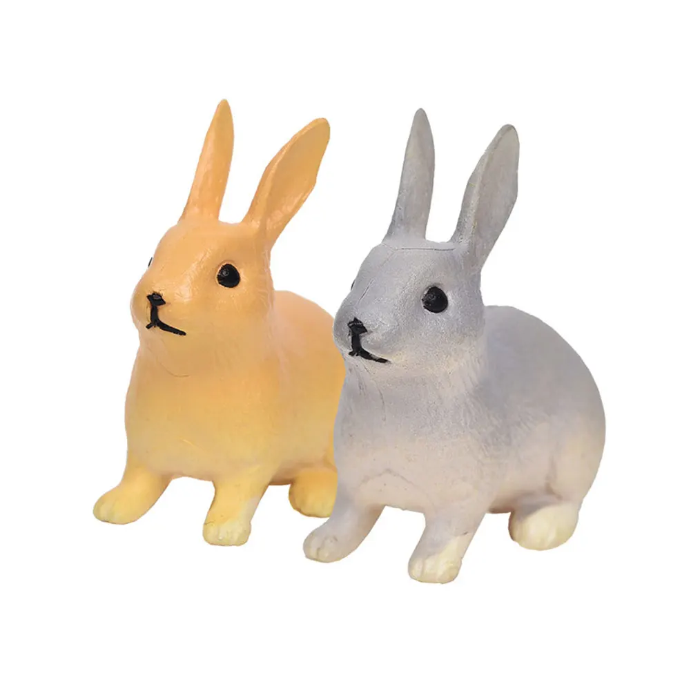 2Pcs Rabbit Ornament Miniature Figurine Fairy Garden Terrarium Landscape Decor - Цвет: Sitting