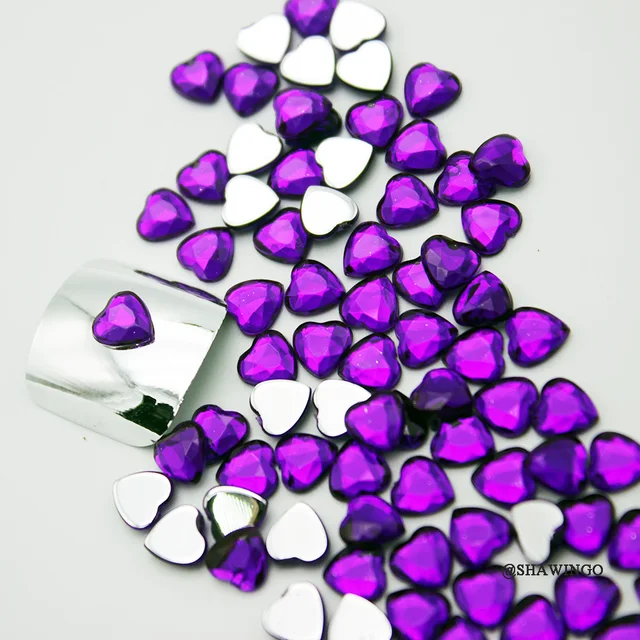 6mm Diy Nail Art Heart Crystal Flatback Rhinestone Phone Shoes