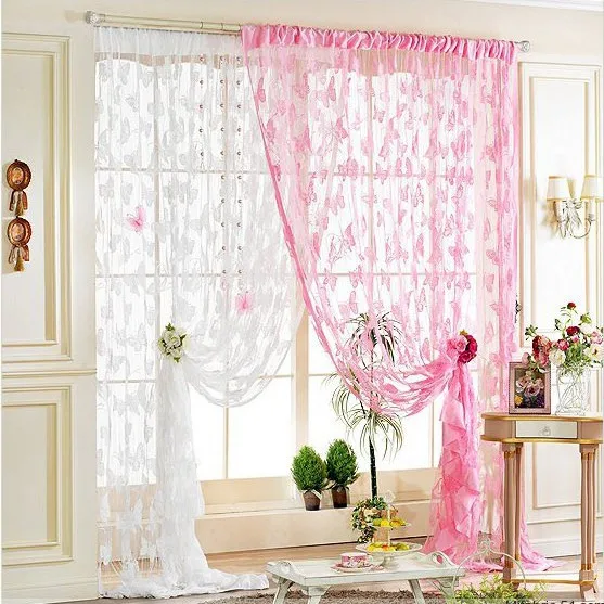 2014 Vintage Style Home Curtains Romantic Butterfly Encryption