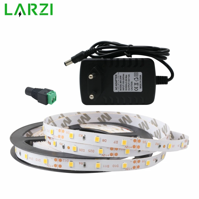 LARZI Светодиодная лента 5 м светодио дный 60 led s/m один цвет 2835SMD Гибкая светодио дный Светодиодная лента 12 в блок питания теплый белый, белый