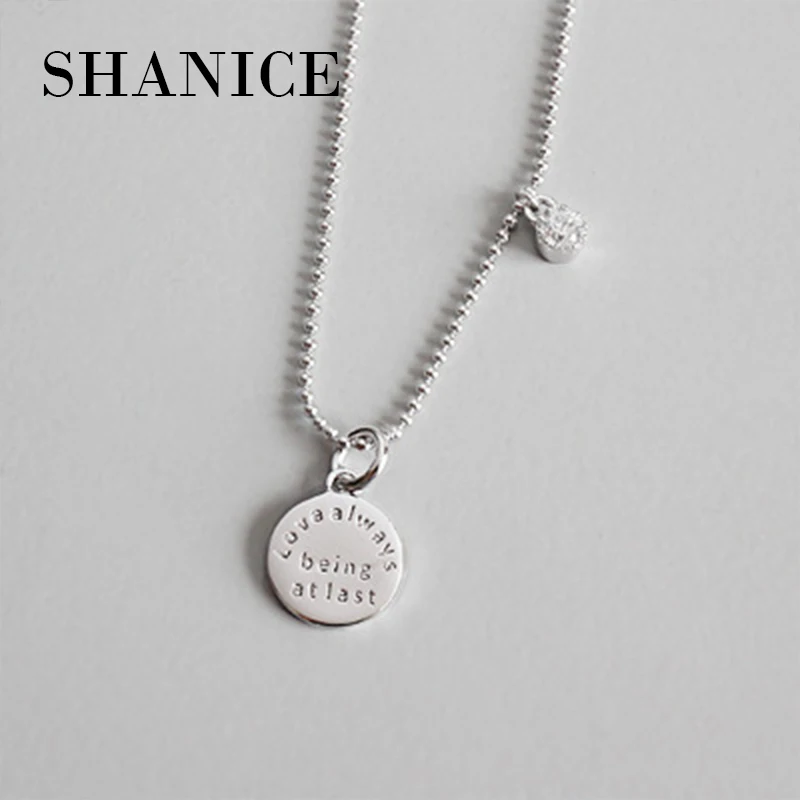 

SHANICE Fashion Bead Chain Round Card Single Crystal Necklaces Pendants Silver Color Choker Necklace Women Jewelry Kolye