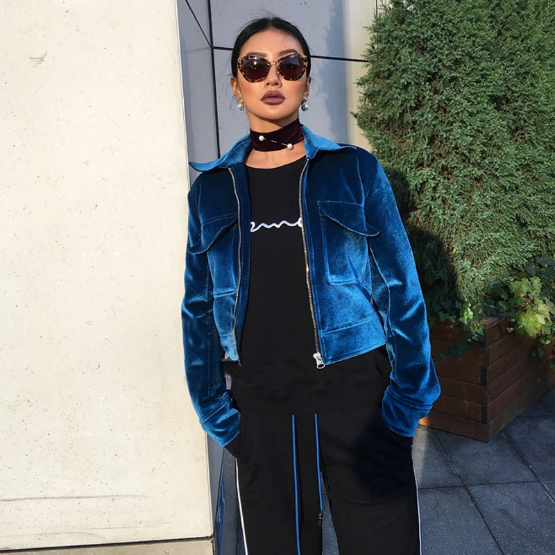 Good Quality Rich Looking Women Basic Coats Winter Velvet Jacket Bomber Coat Outerwear Autumn