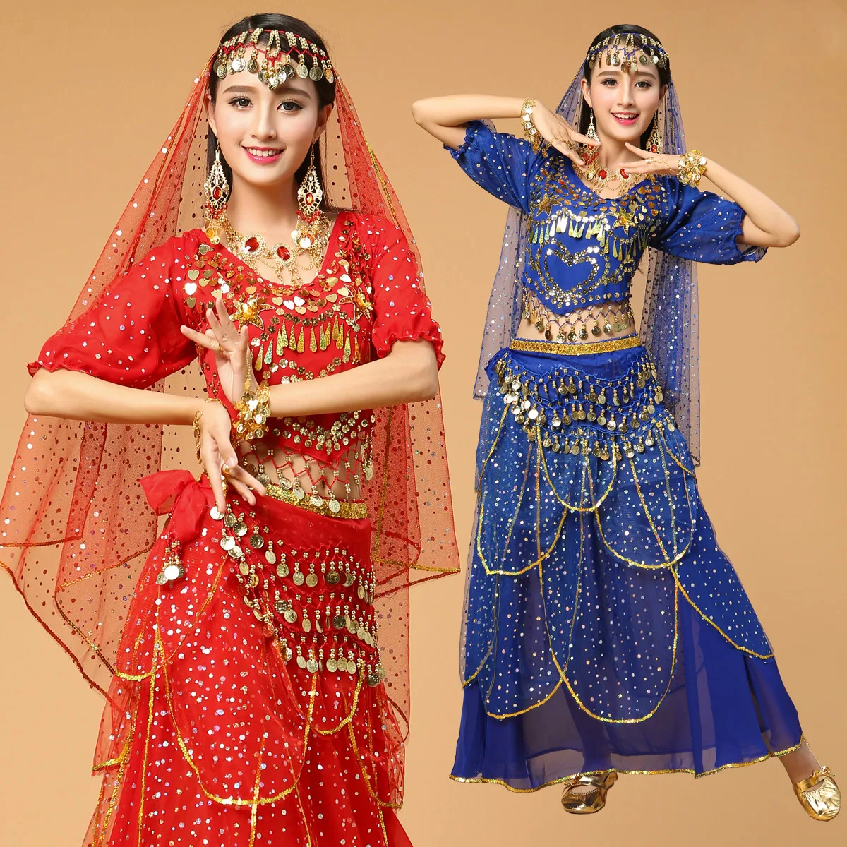 

6 Color Bollywood Indian Belly Dance Costumes for Women Dance Set Oriental Dance Costumes Danza Del Vientre