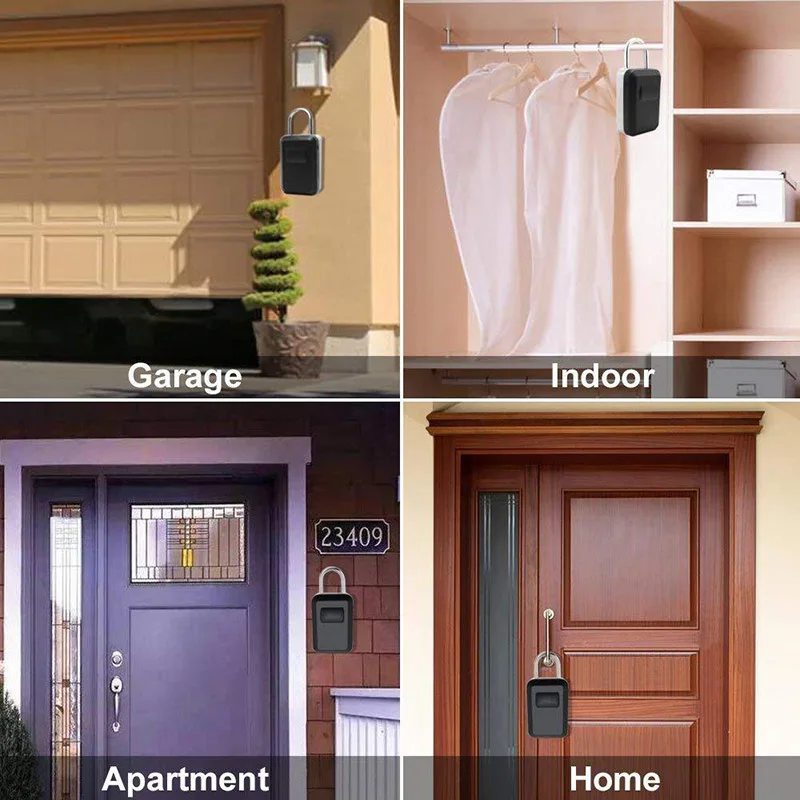 

Key Storage Lock Box with 4-Digit Combination Hanging Key Safe Box for Indoor Outdoor ND99
