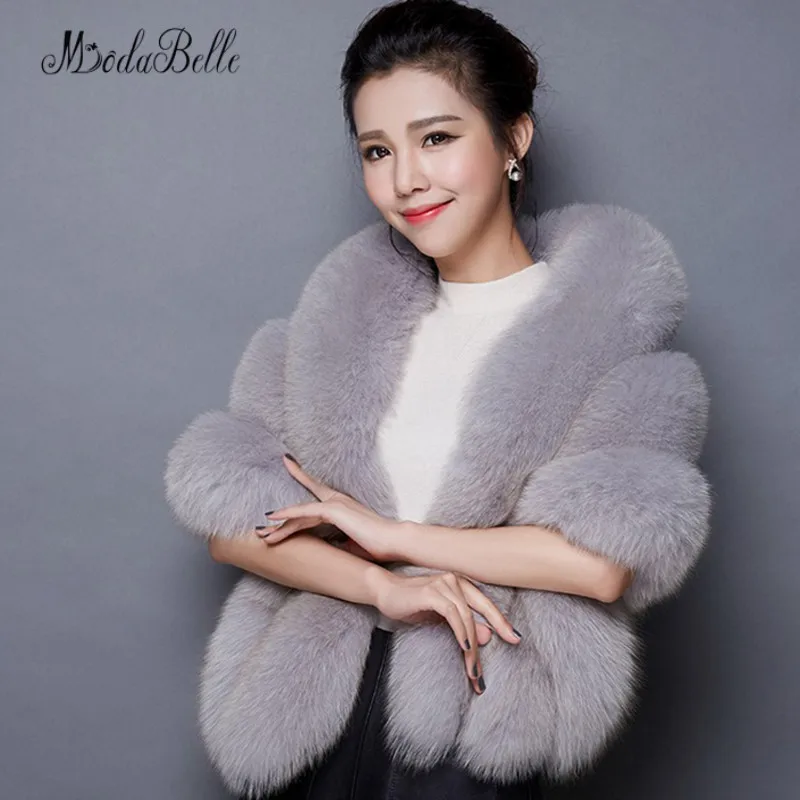 

modabelle Bolero Women Faux Fur Black White/Red/Pink/Gray Wedding Winter Coat Coprispalle Sposa Wedding Jacket In Stock 2018