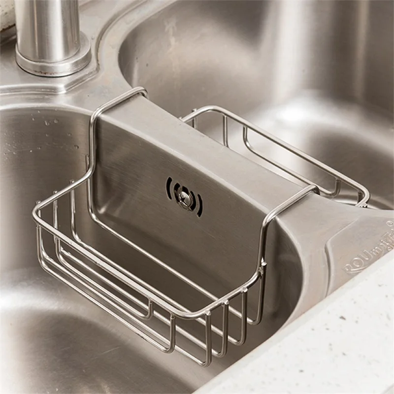 Stainless Steel Double Sink Rack Caddy Hanging Basket Kitchen organizer Storage Sponge Kitchenware for Kitchen Accessoire