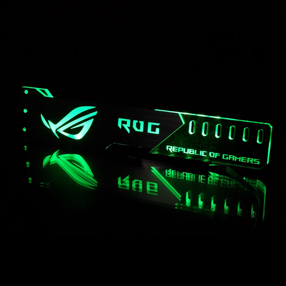 Держатель видеокарты с поддержкой VGA рамка GPU ROG 12V 4PIN RGB/5V 3PIN ARGB ASUS AURA SYNC алюминий +
