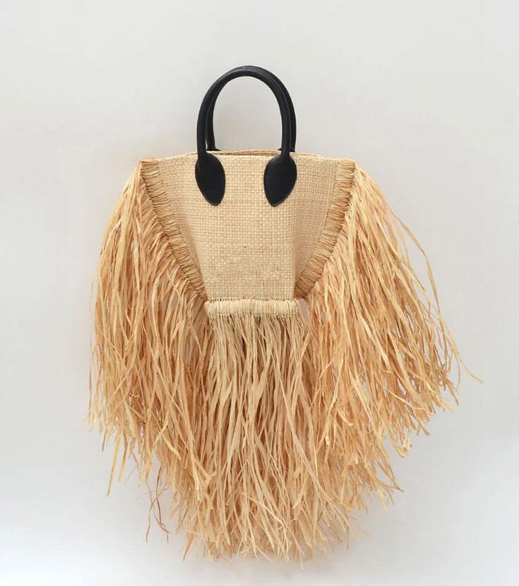 Summer New Fashion Braid Straw Handbags Long Fringe Ladies Hot Beach