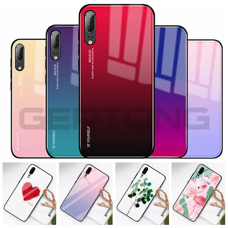 

GerTong Tempered Glass Phone Case For Huawei P 20 P20 Lite Protective Glass Back Cases For Huawei P20 Pro Cover Coque Capinhas