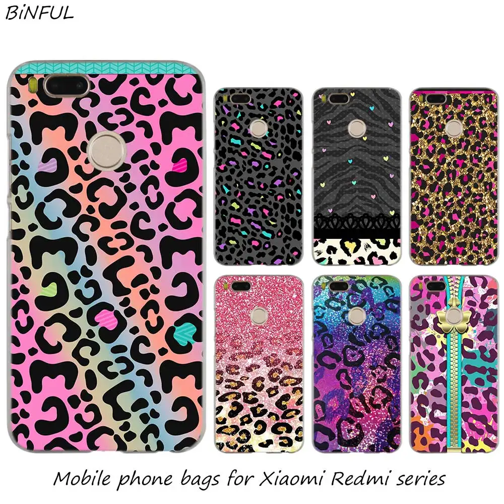 

glitter leopard seamless skin Cover Case for Xiaomi F1 5X 6X A2 A1 6 Plus 8 Lite SE Mix Max 2 2S 3 Note 3 2 Redmi Note 4 4X