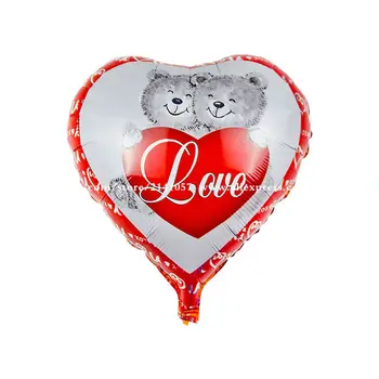 

Wholesale 30pcs/lot 18 inch Heart Shape Bear Balloon for Wedding Decoration Lovely Bear Foil Helium Balloons mylar globos